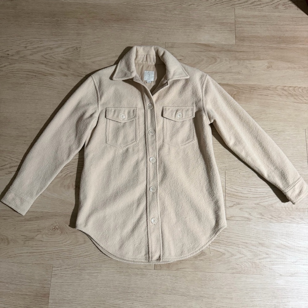 Joie Fleece Shacket Beige